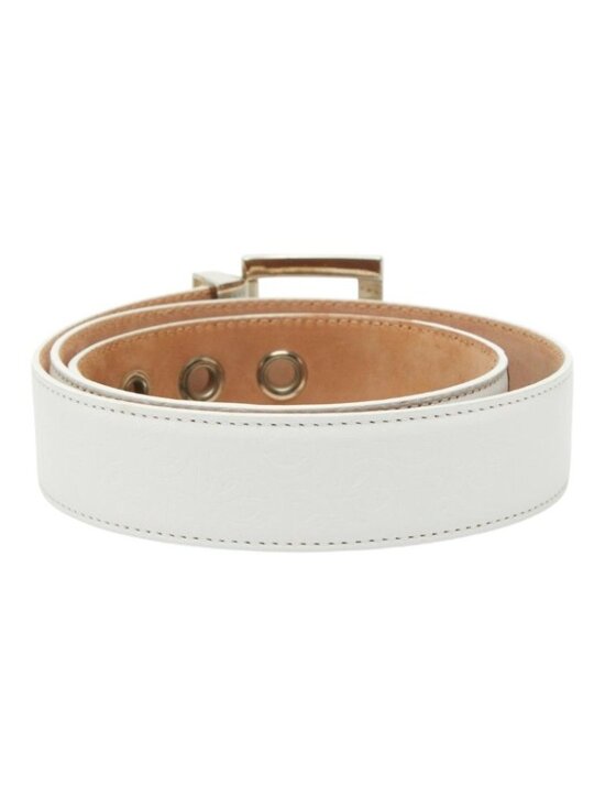 Dolce & Gabbana DG Logo Plain Belt 90 36 White Leather & main image 6